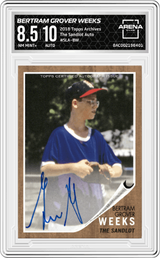 Grant Gelt as Bertram Grover Weeks from the 2018 Topps Archives set graded by Arena Club and given an overall grade of 8.5.