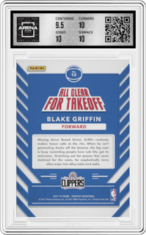 Blake Griffin from the 2017-18 Panini Donruss set graded by Arena Club and given an overall grade of 10.