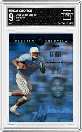 Eddie George from the 1996 Upper Deck SP set graded by Arena Club and given an overall grade of 9.