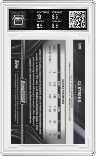 CJ Stroud from the 2023 Topps Composite set graded by Arena Club and given an overall grade of 9.