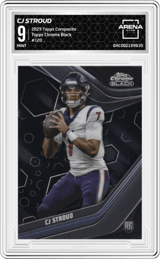 CJ Stroud from the 2023 Topps Composite set graded by Arena Club and given an overall grade of 9.