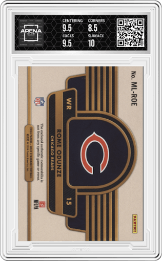 Rome Odunze from the 2024 Panini Gold Standard set graded by Arena Club and given an overall grade of 9.