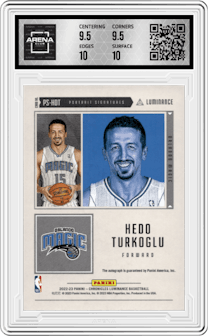 Hedo Turkoglu from the 2022-23 Panini Chronicles  set graded by Arena Club and given an overall grade of 10.