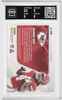 Rashee Rice from the 2023 Panini Zenith set graded by Arena Club and given an overall grade of 9.