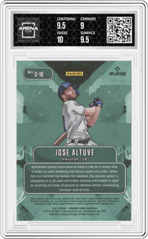 Jose Altuve from the 2021 Panini Diamond Kings set graded by Arena Club and given an overall grade of 9.5.