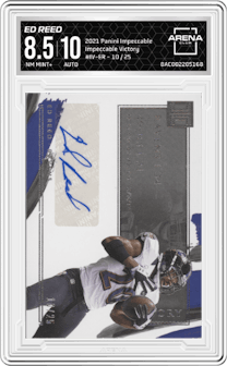 Ed Reed from the 2021 Panini Impeccable  set and given an overall grade of 8.5.
