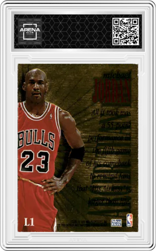 Michael Jordan from the 1995-96 Skybox Premium set graded by Arena Club.
