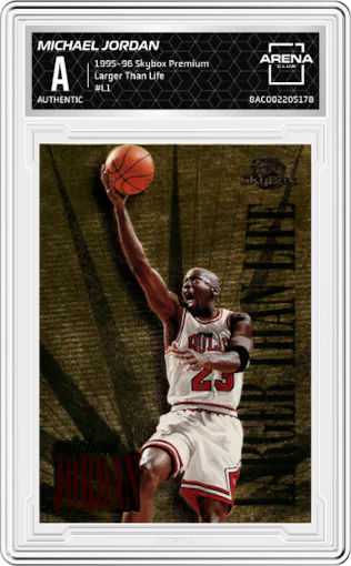 Michael Jordan from the 1995-96 Skybox Premium set graded by Arena Club.