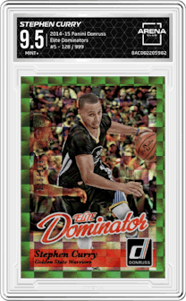 Stephen Curry  from the 2014-15 Panini Donruss  set graded by Arena Club and given an overall grade of 9.5.