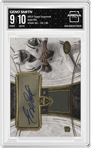 Geno Smith from the 2013 Topps Supreme set graded by Arena Club and given an overall grade of 9.