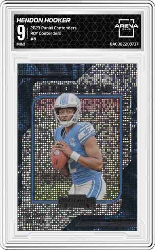 Hendon Hooker  from the 2023 Panini Contenders set graded by Arena Club and given an overall grade of 9.