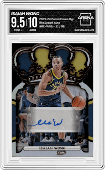 Isaiah Wong  from the 2023-24 Panini Crown Royale  set graded by Arena Club and given an overall grade of 9.5.