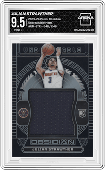 Julian Strawther from the 2023-24 Panini Obsidian set graded by Arena Club and given an overall grade of 9.5.