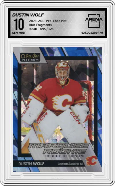 2023 O-Pee-Chee Platinum Dustin Wolf Blue Fragments #240 ARENA CLUB 10