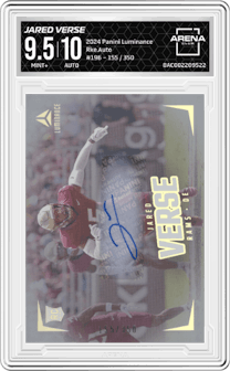 Jared Verse from the 2024 Panini Luminance set graded by Arena Club and given an overall grade of 9.5.