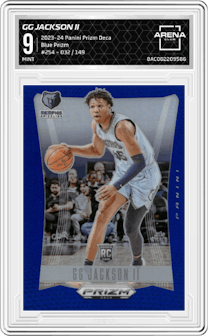 GG Jackson II from the 2023-24 Panini Prizm Deca set featuring a Blue Prizm parallel graded by Arena Club and given an overall grade of 9.