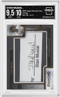 Stan Musial from the 2023 Topps Diamond Icons set graded by Arena Club and given an overall grade of 9.5.