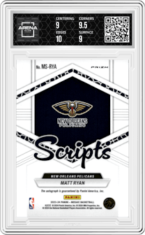 Matt Ryan from the 2023-24 Panini Mosaic set graded by Arena Club and given an overall grade of 9.5.