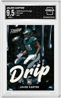 Jalen Carter from the 2023 Panini Prestige set graded by Arena Club and given an overall grade of 9.5.