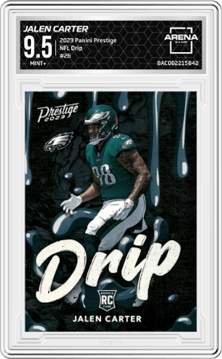 Jalen Carter from the 2023 Panini Prestige set graded by Arena Club and given an overall grade of 9.5.