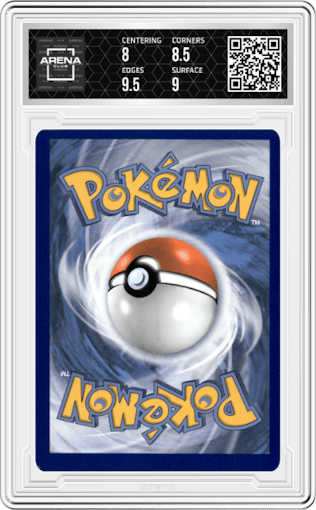 Charizard V from the 2022 Pokemon SWSH set featuring a Ultra Premium Collection parallel graded by Arena Club and given an overall grade of 8.5.