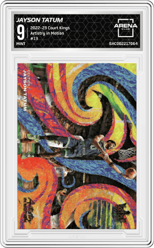 Jayson Tatum from the 2022-23 Panini Court Kings set graded by Arena Club and given an overall grade of 9.