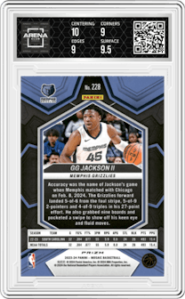 GG Jackson from the 2023-24 Panini Mosaic set featuring a Reactive Yellow parallel graded by Arena Club and given an overall grade of 9.5.