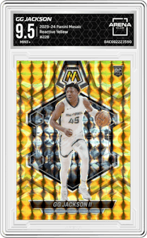 GG Jackson from the 2023-24 Panini Mosaic set featuring a Reactive Yellow parallel graded by Arena Club and given an overall grade of 9.5.