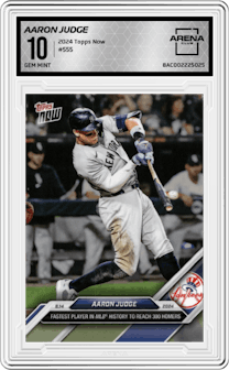 Aaron Judge from the 2024 Topps Now set graded by Arena Club and given an overall grade of 10.