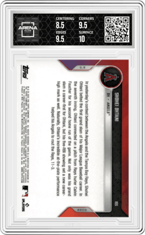 Shohei Ohtani from the 2022 Topps Now set graded by Arena Club and given an overall grade of 9.