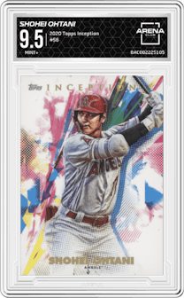Shohei Ohtani from the 2020 Topps Inception set graded by Arena Club and given an overall grade of 9.5.