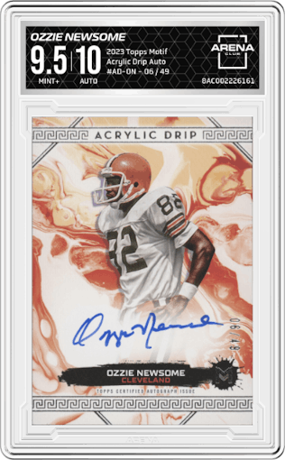 Ozzie Newsome from the 2023 Topps Motif set graded by Arena Club and given an overall grade of 9.5.