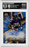 Adrian Peterson from the 2023 Topps Composite set graded by Arena Club and given an overall grade of 9.5.