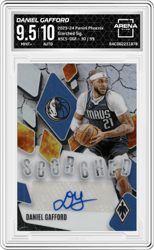 Daniel Gafford from the 2023-24 Panini Phoenix set graded by Arena Club and given an overall grade of 9.5.