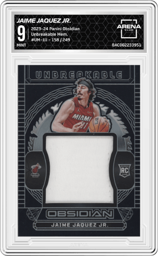 Jaime Jaquez Jr. from the 2023-24 Panini Obsidian set graded by Arena Club and given an overall grade of 9.