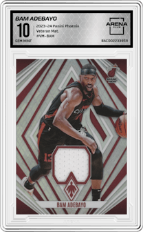 Bam Adebayo from the 2023-24 Panini Phoenix set graded by Arena Club and given an overall grade of 10.