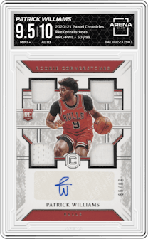 Patrick Williams from the 2020-21 Panini Chronicles set graded by Arena Club and given an overall grade of 9.5.