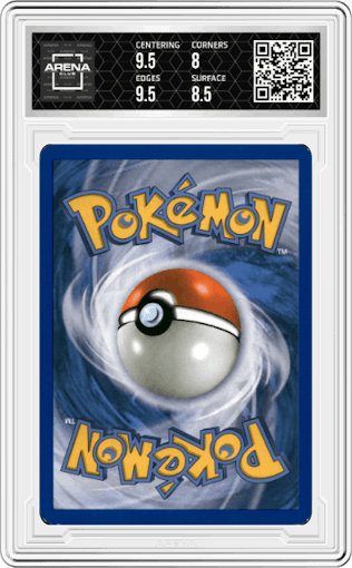 Typhlosion from the 2007 Pokemon D&P set graded by Arena Club and given an overall grade of 8.5.