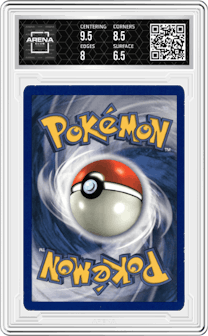 Flareon from the 1999 Pokemon set graded by Arena Club and given an overall grade of 7.