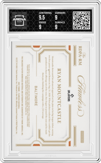 Ryan Mountcastle from the 2021 Panini Flawless set graded by Arena Club and given an overall grade of 9.