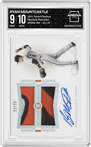 Ryan Mountcastle from the 2021 Panini Flawless set graded by Arena Club and given an overall grade of 9.