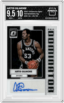 Artis Gilmore from the 2017-18 Panini Donruss Optic set graded by Arena Club and given an overall grade of 9.5.