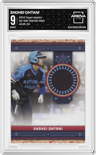 Shohei Ohtani from the 2024 Topps Update set graded by Arena Club and given an overall grade of 9.
