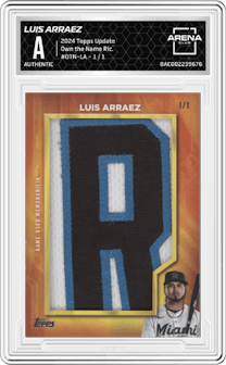 Luis Arraez from the 2024 Topps Update set graded by Arena Club and given an overall grade of 0.