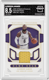 LeBron James from the 2022-23 Panini National Treasures set featuring a Prime parallel graded by Arena Club and given an overall grade of 8.5.
