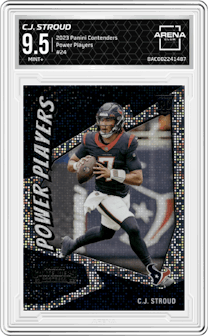  C.J. Stroud from the 2023 Panini Contenders set graded by Arena Club and given an overall grade of 9.5.