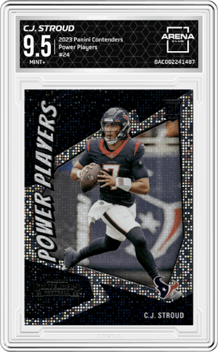  C.J. Stroud from the 2023 Panini Contenders set graded by Arena Club and given an overall grade of 9.5.
