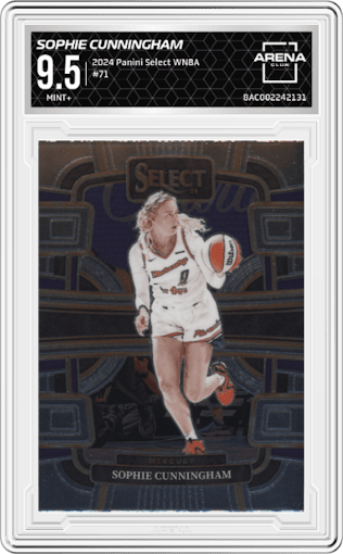 Sophie Cunningham from the 2024 Panini Select WNBA set graded by Arena Club and given an overall grade of 9.5.