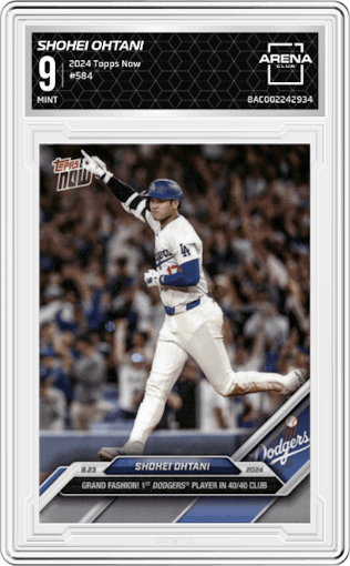 Shohei Ohtani  from the 2024 Topps Now set graded by Arena Club and given an overall grade of 9.