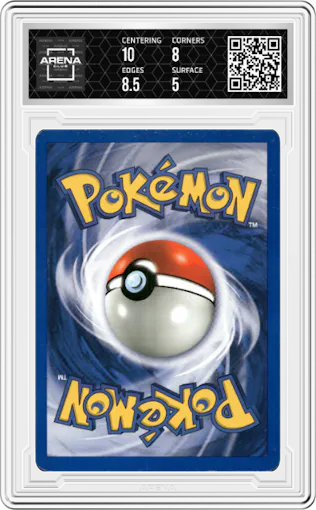 Houndoom from the 2001 Pokemon Neo Genesis set graded by Arena Club and given an overall grade of 5.5.